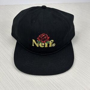 Neff Smell the Roses Snapback Hat Cap Black Embroidered Rose One Size NWT